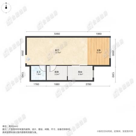 蜀山区一户室37.98平米正东17层